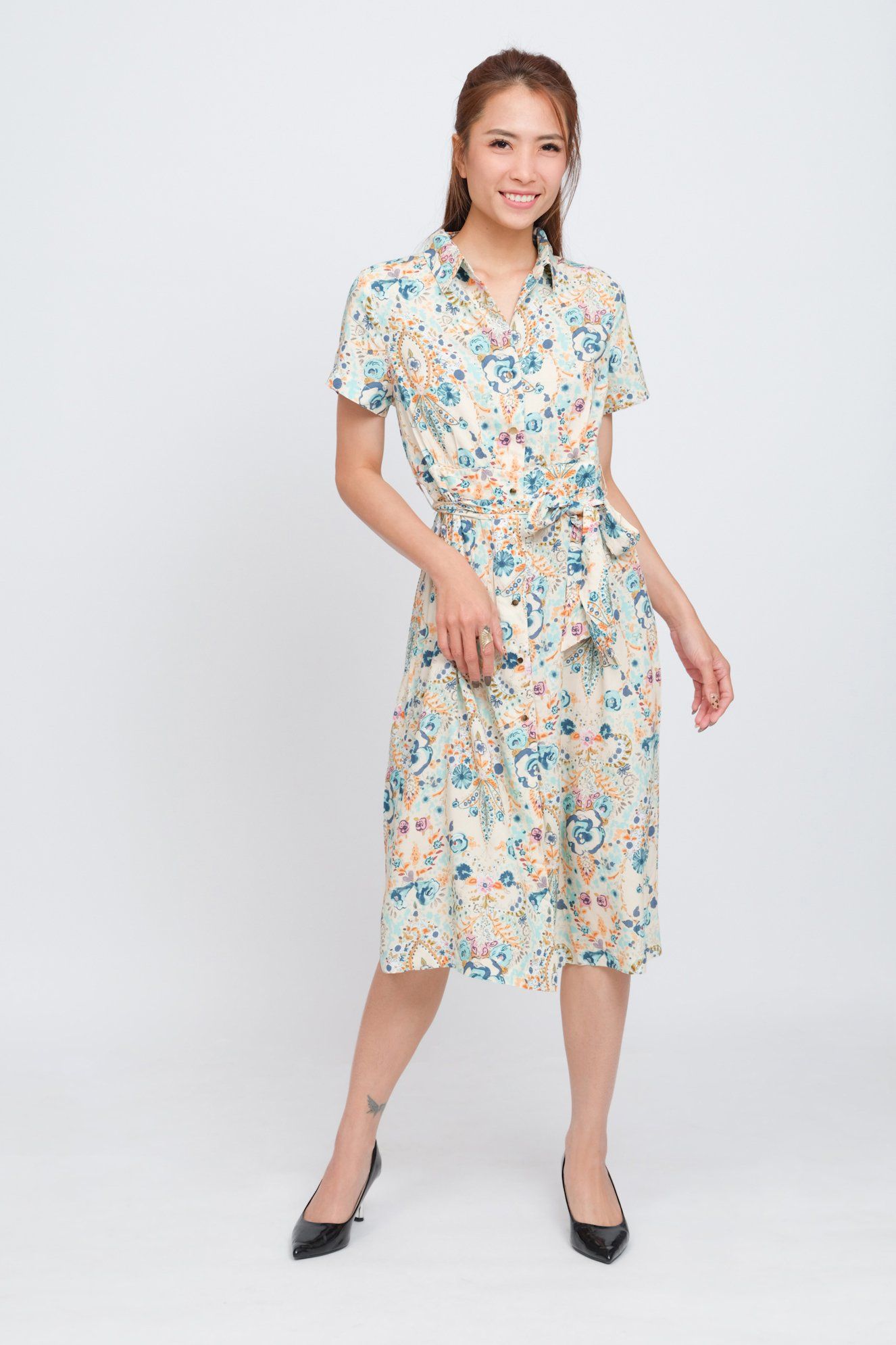Đầm Midi Sơ Mi Cotton Luna Llena