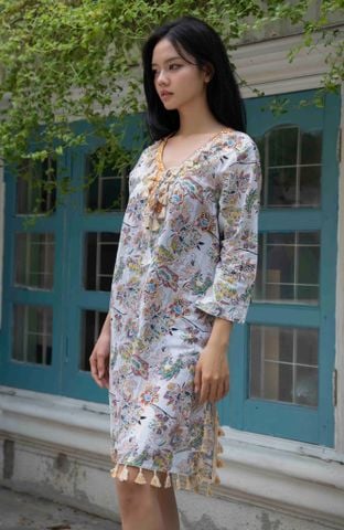  Đầm Boho Phối Ren Cotton Isla Bonita 