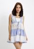 Đầm Boho Cotton Xanh Thêu Nổi Luna Llena