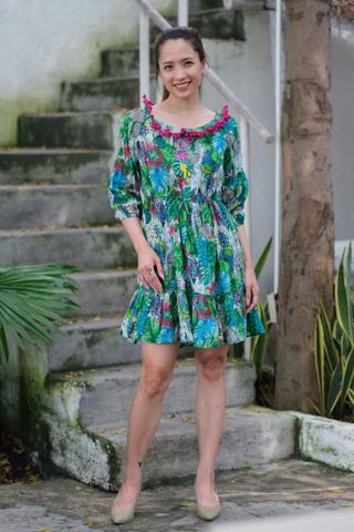  Đầm Cổ Tròn Cotton Isla Bonita 