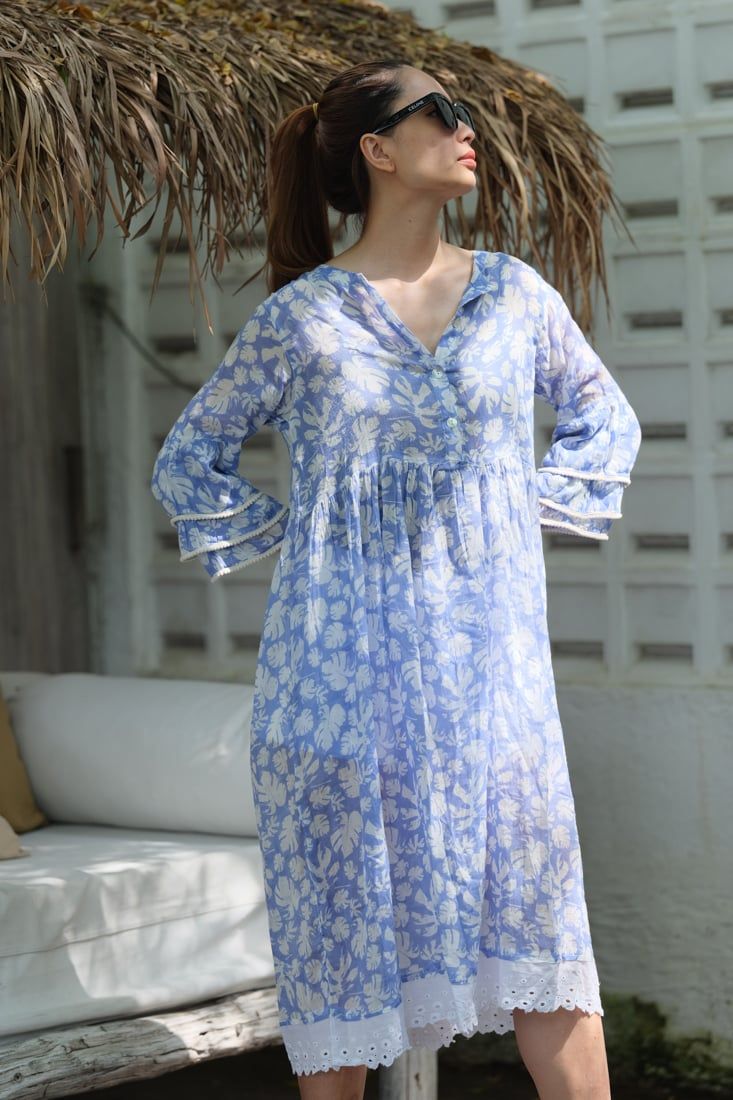 Maxi Cotton Hoa Phối Ren Isla Bonita