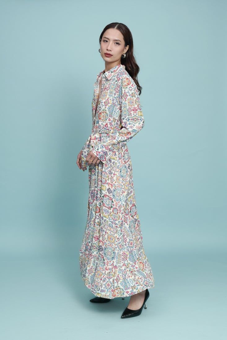 Đầm Maxi Sơ Mi Tay Dài Cotton Luna Llena