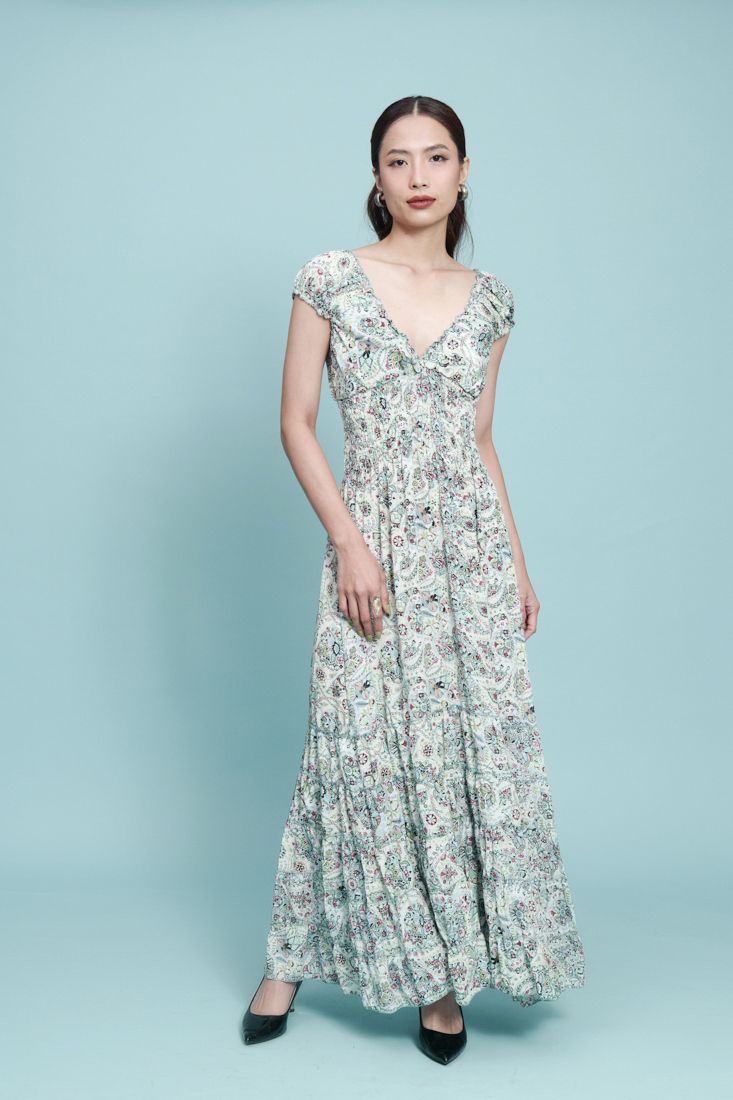 Đầm Maxi Cổ V Luna Llena