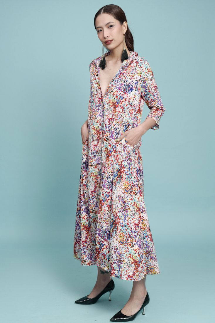 Đầm Maxi Sơ Mi Tay Dài Luna Llena