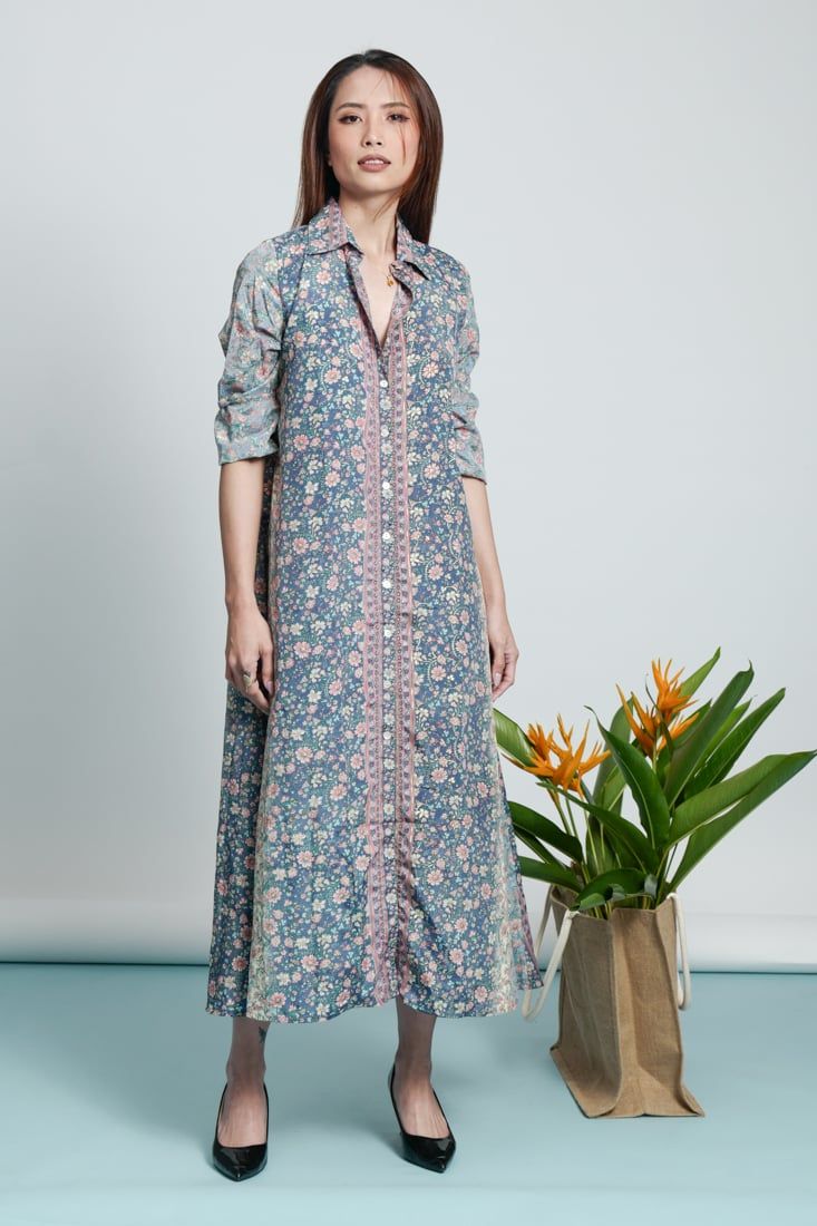 Đầm Maxi Sơ Mi Tay Dài Luna Llena