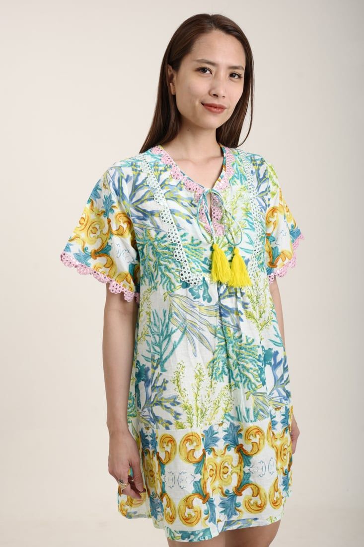 Đầm Cotton Viền Ánh Bạc Isla Bonita
