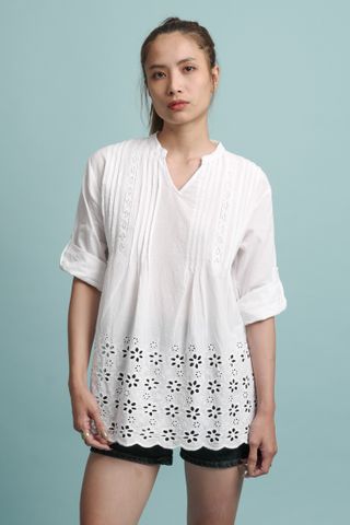  Áo Cotton Trắng Cao Cấp Isla Bonita 