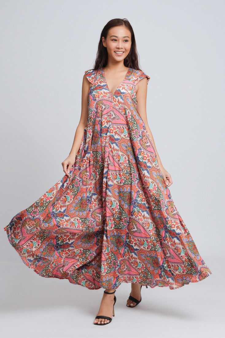 Đầm Maxi Tay Raglan Luna Llena