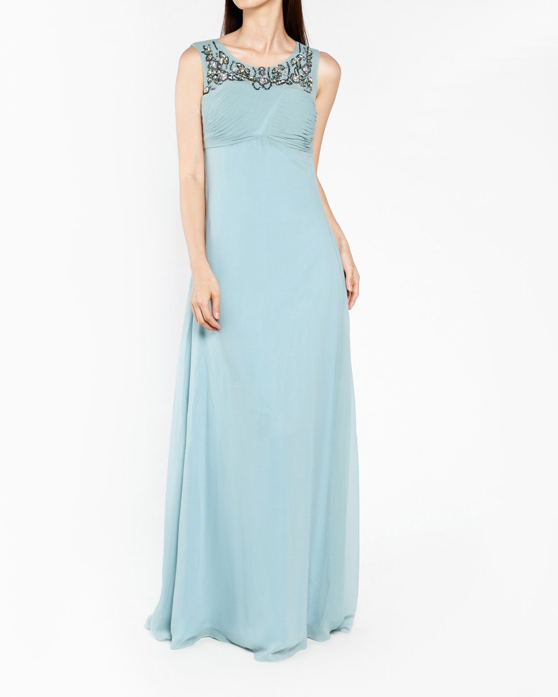 Đầm maxi xanh pastel