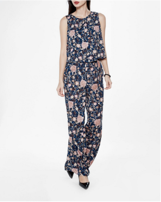 Jumpsuit Floral Xanh