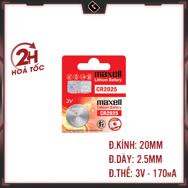 Pin CMOS Maxell CR2025 Lithium 3v – Gaming Store