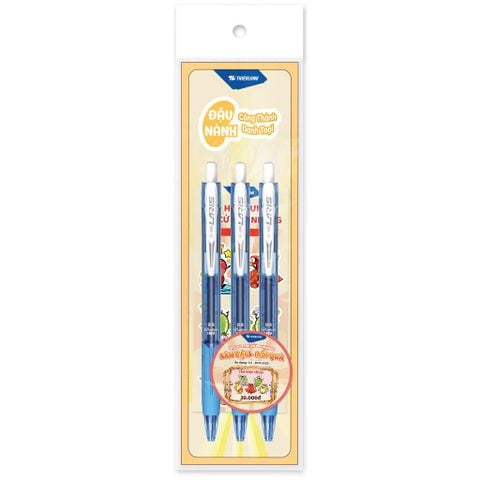Túi bút bi, bút gel Thiên Long TL-095, TL-105, FL-04/Luck - Phiên bản hanh thông thi cử, đóng gói - Túi 2/3 bút