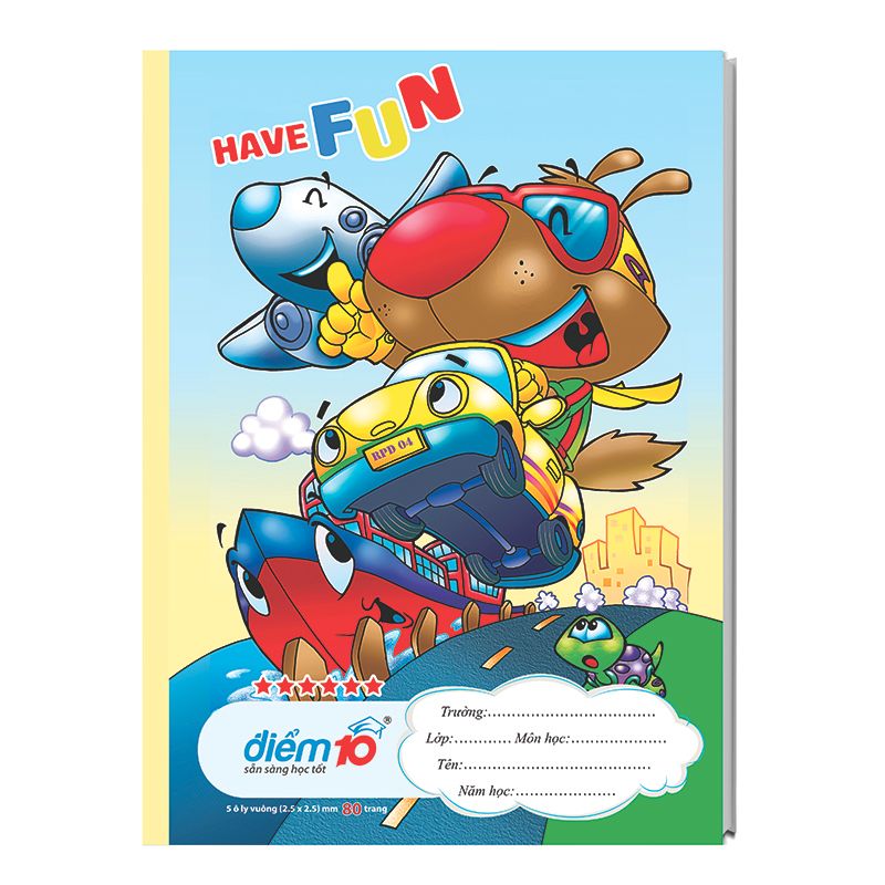 Tập học sinh 80 trang 5 ô ly vuông 100 gsm Điểm 10 TP-NB101  (hình ngẫu nhiên)