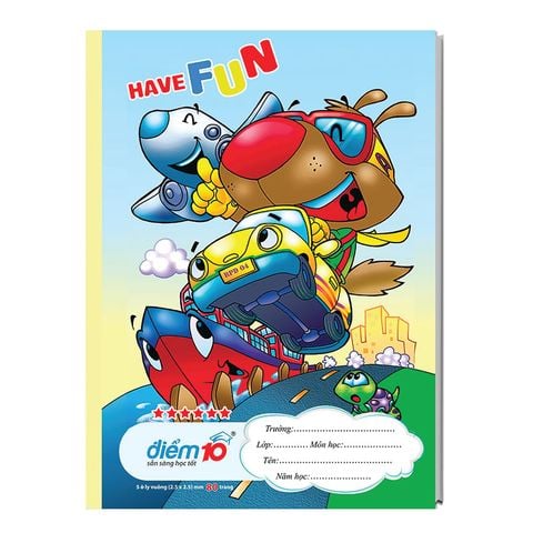 Tập học sinh 80 trang 5 ô ly vuông 100 gsm Điểm 10 TP-NB101  (hình ngẫu nhiên)