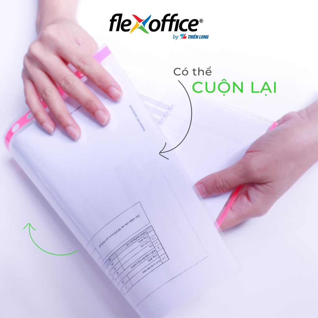 Bìa lỗ - bìa lá đa năng A4 Thiên Long Flexoffice nhiều màu sử dụng với bìa còng