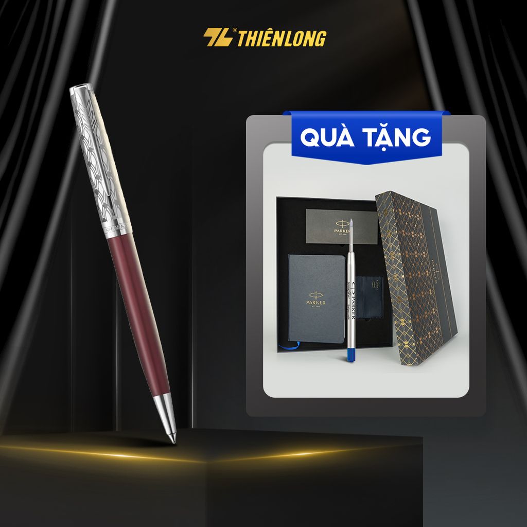 Bút bi cao cấp Parker SON X-Metal Red CT GB-2119783 - Thép không gỉ