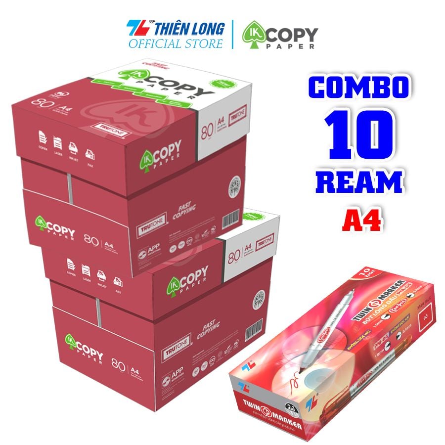 Combo giấy in văn phòng IK Copy 80 gsm tinh thông