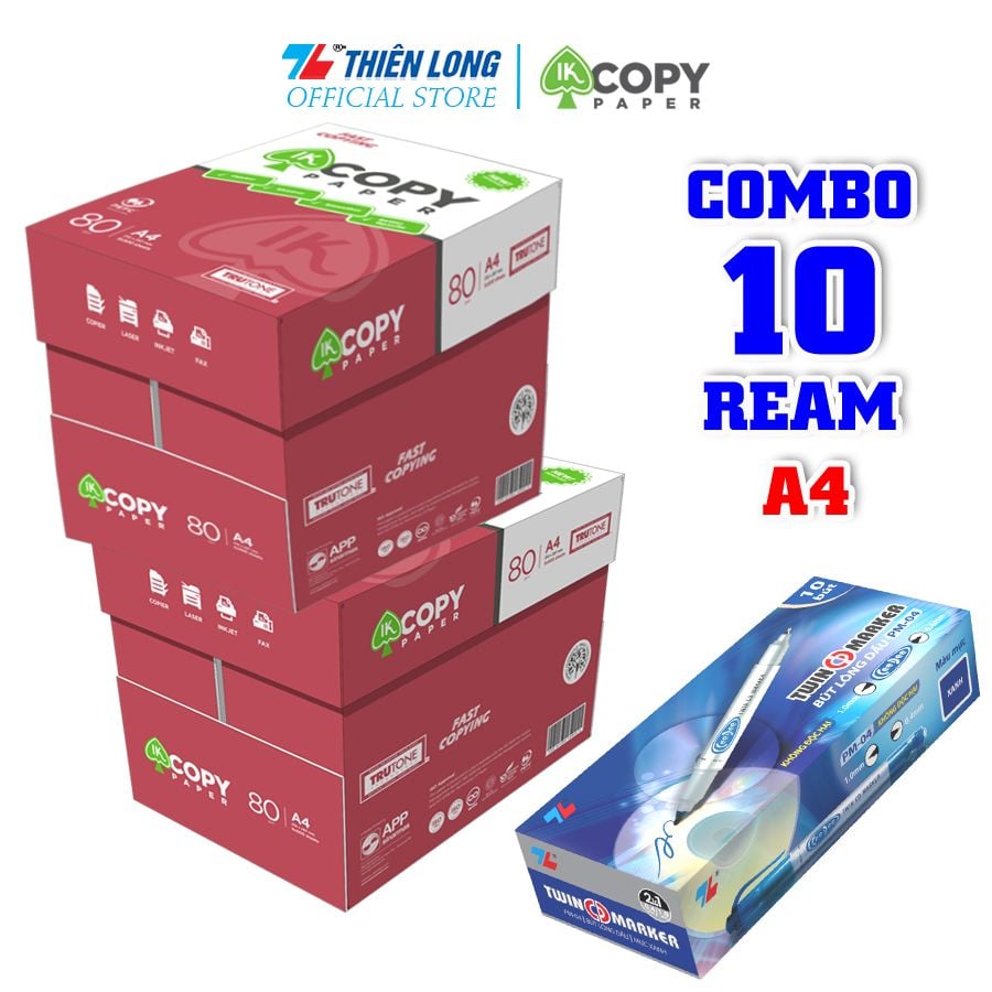 Combo giấy in văn phòng IK Copy 80 gsm tinh thông