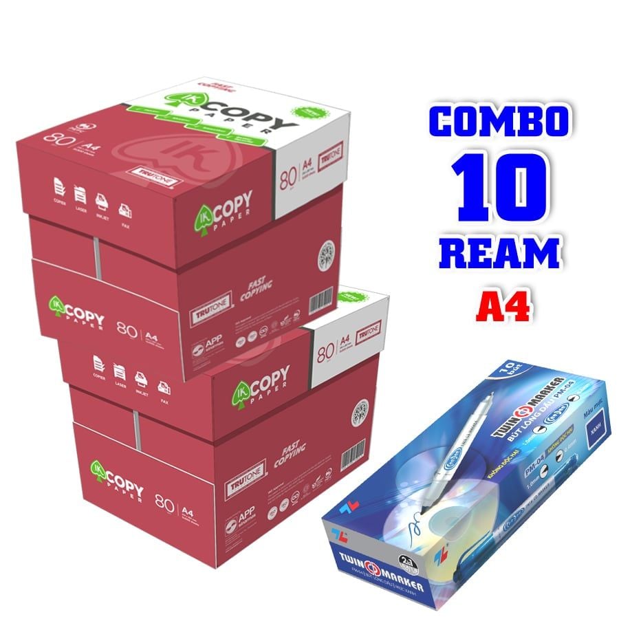 Combo giấy in văn phòng IK Copy 80 gsm tinh thông