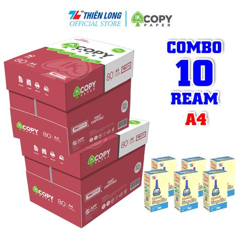 Combo giấy in văn phòng IK Copy A4 80 gsm siêu tiết kiệm