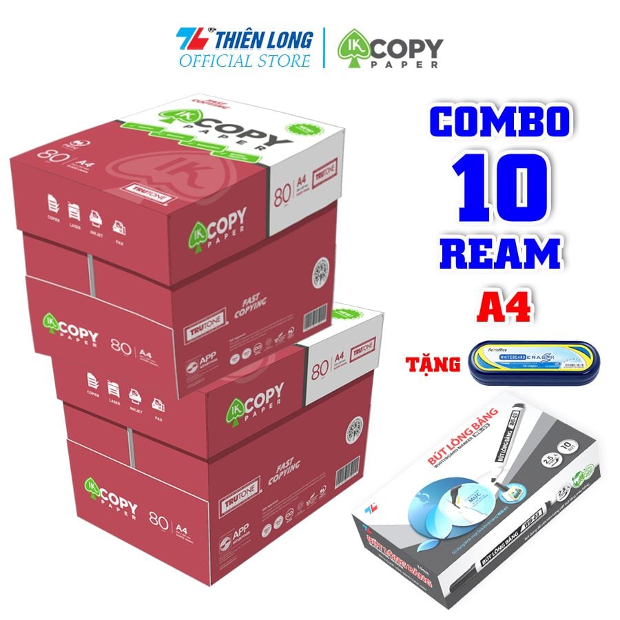 Combo giấy photo IK Copy A4 80 gsm tiết kiệm