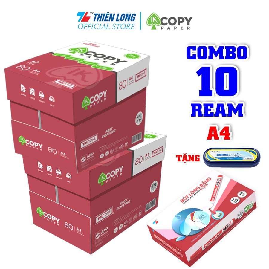 Combo giấy photo IK Copy A4 80 gsm tiết kiệm