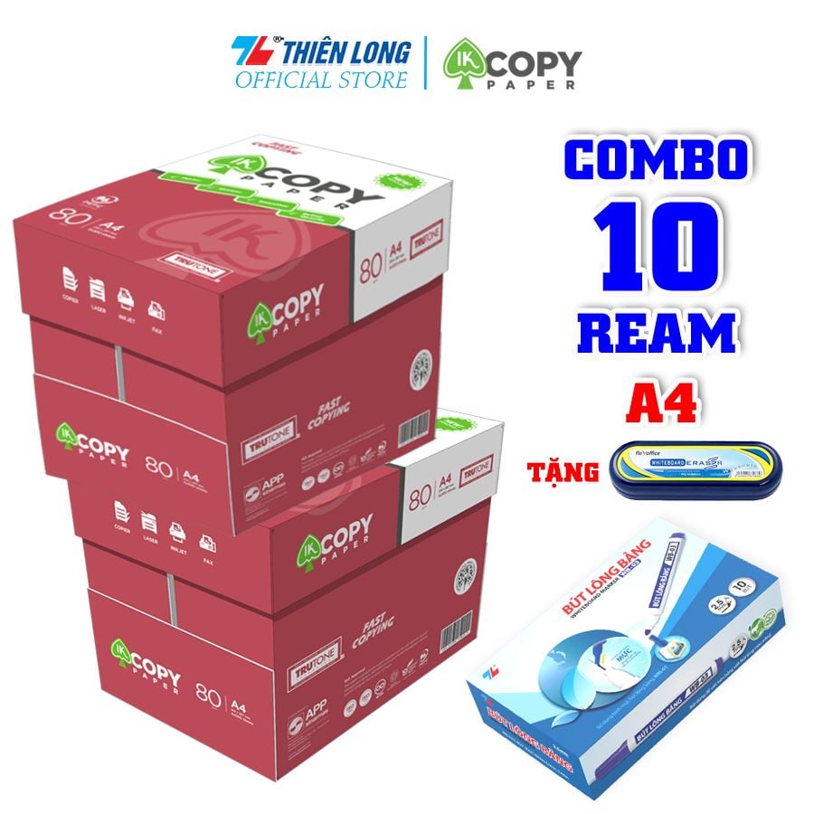 Combo giấy photo IK Copy A4 80 gsm tiết kiệm