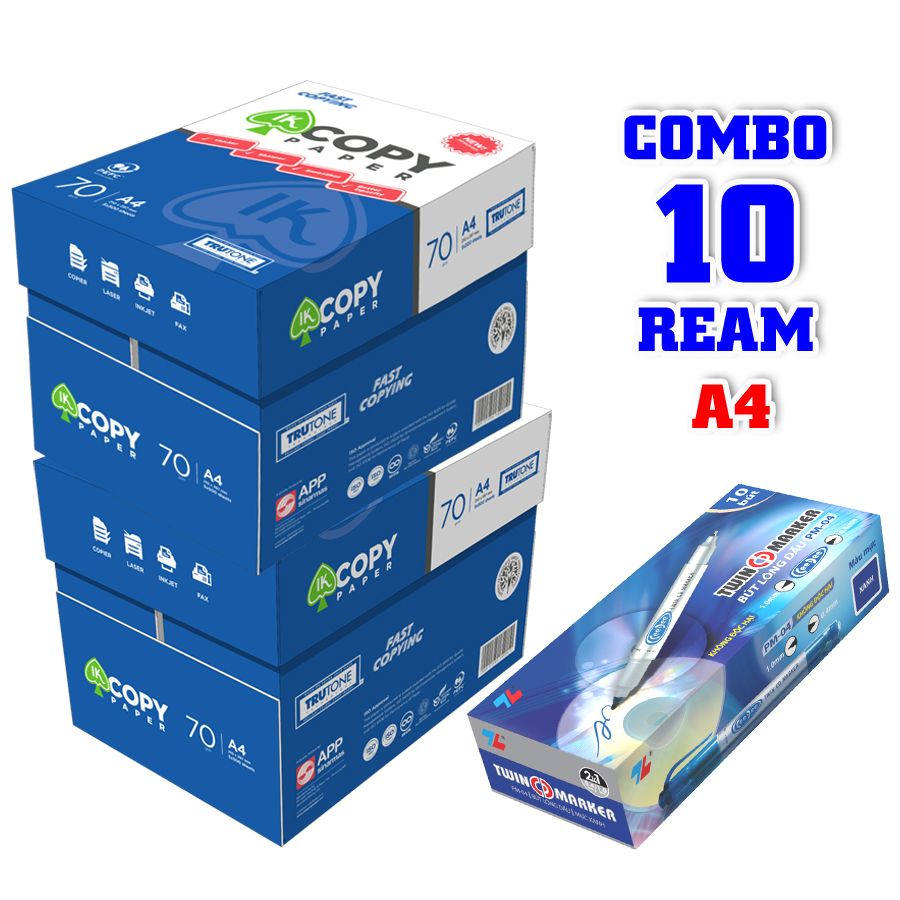 Combo giấy in văn phòng IK tinh thông