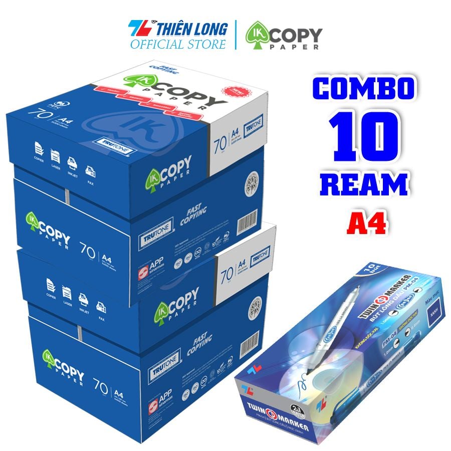 Combo giấy in văn phòng IK tinh thông