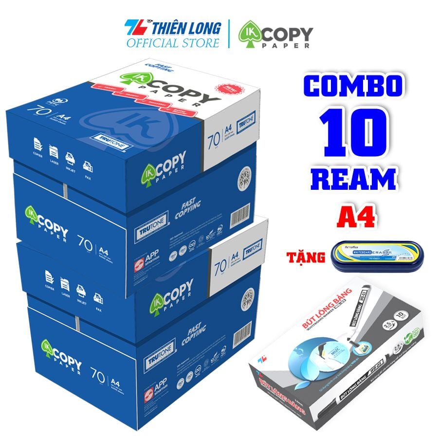 Combo giấy photo IK A4 tiết kiệm