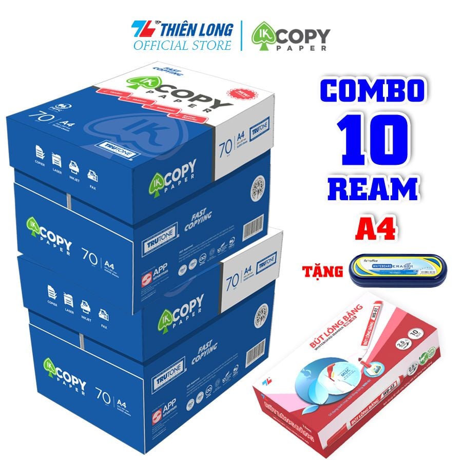 Combo giấy photo IK A4 tiết kiệm