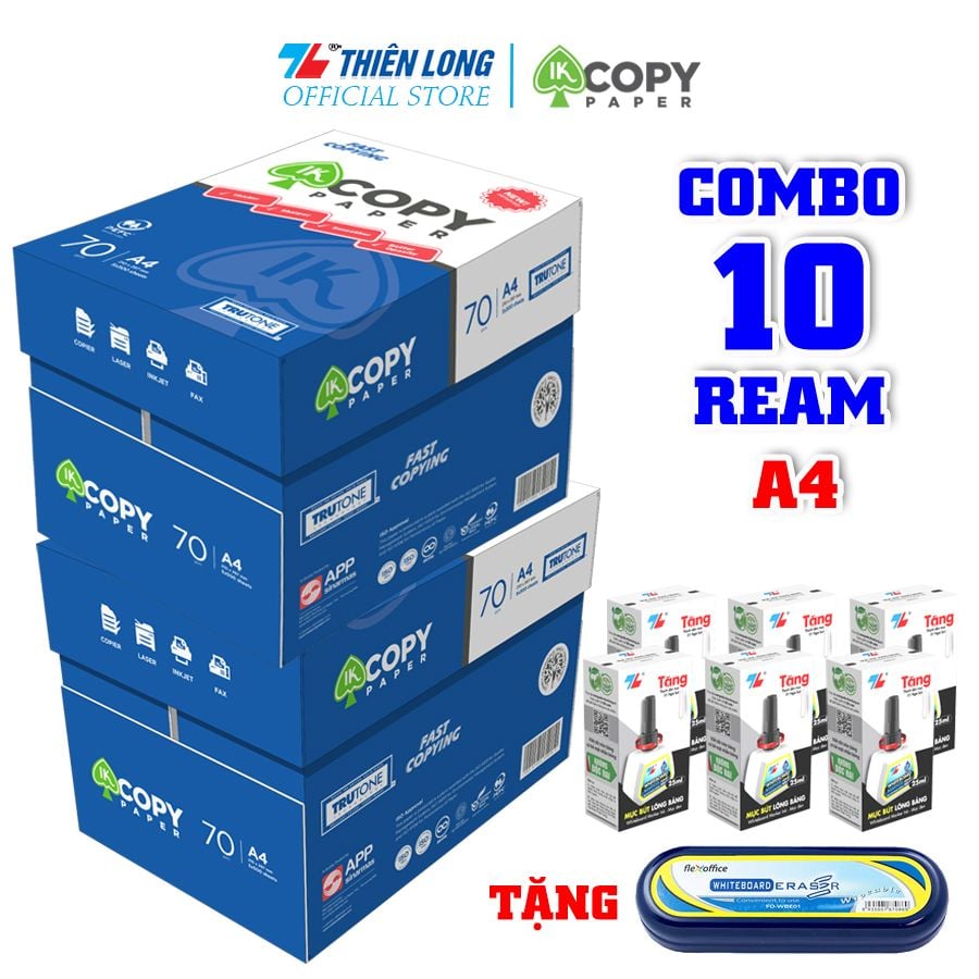 Combo giấy photo văn phòng IK tiết kiệm 2