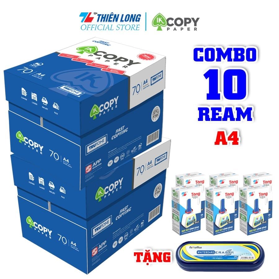 Combo giấy photo văn phòng IK tiết kiệm 2