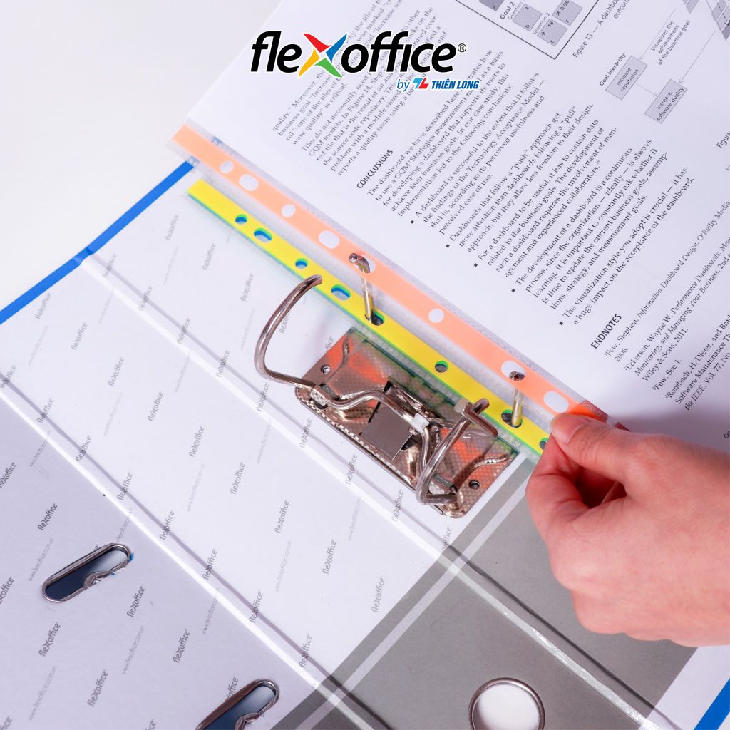 Bìa lỗ - bìa lá đa năng A4 Thiên Long Flexoffice nhiều màu sử dụng với bìa còng