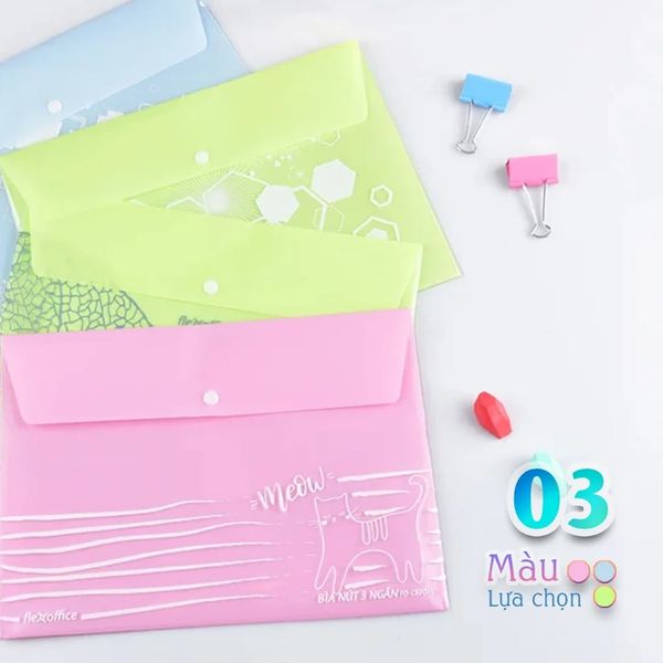 Bìa nút 3 ngăn Thiên Long Flexoffice FO-CBF018 (chứa 130 tờ A4)