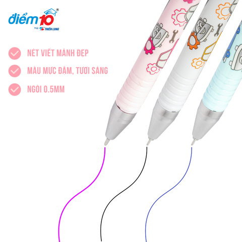 Bút gel Smooth Flowing Gel Ink Thiên Long Điểm 10 TP-GEL038
