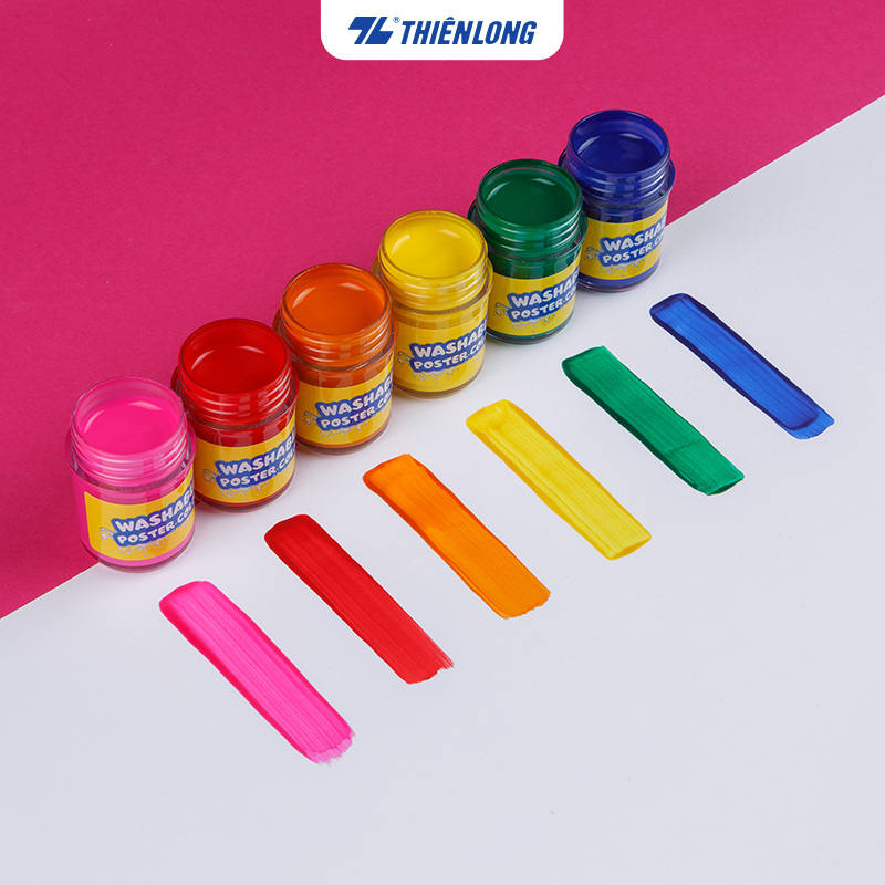 Màu nước rửa được - Washable Poster Color Thiên Long Colokit - Rửa sạch bằng nước dễ dàng