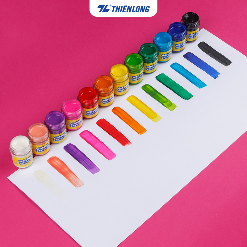 Màu nước rửa được - Washable Poster Color Thiên Long Colokit - Rửa sạch bằng nước dễ dàng