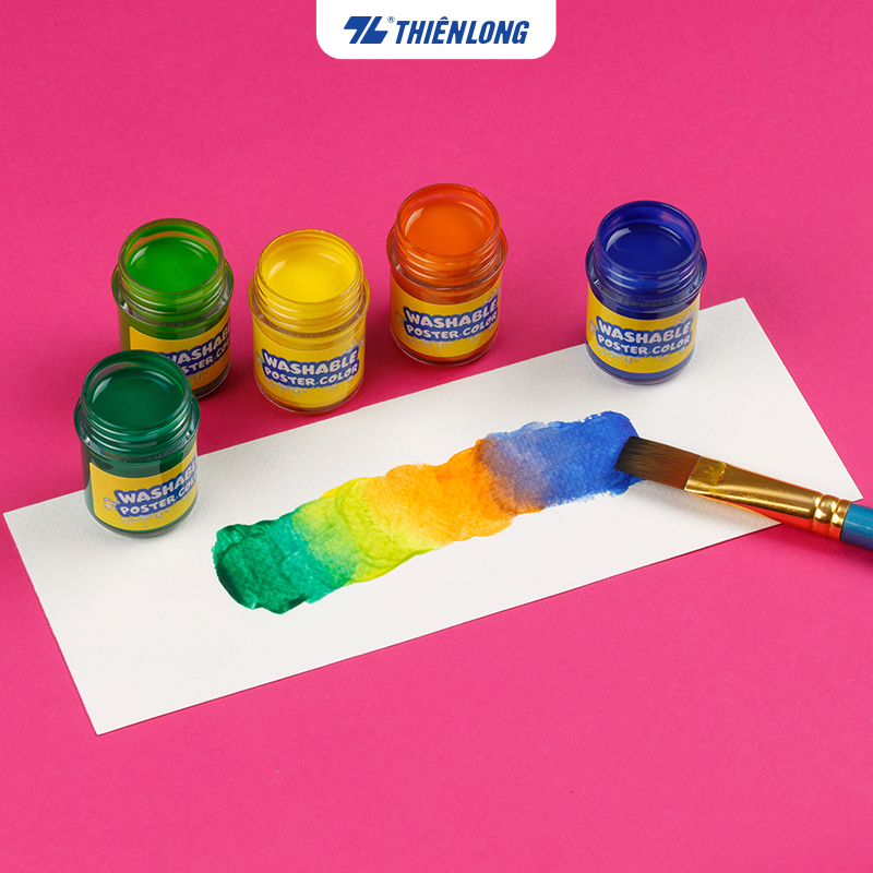 Màu nước rửa được - Washable Poster Color Thiên Long Colokit - Rửa sạch bằng nước dễ dàng