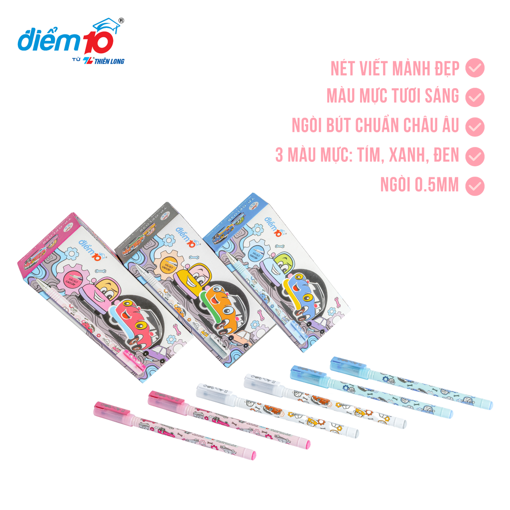 Bút gel Smooth Flowing Gel Ink Thiên Long Điểm 10 TP-GEL038
