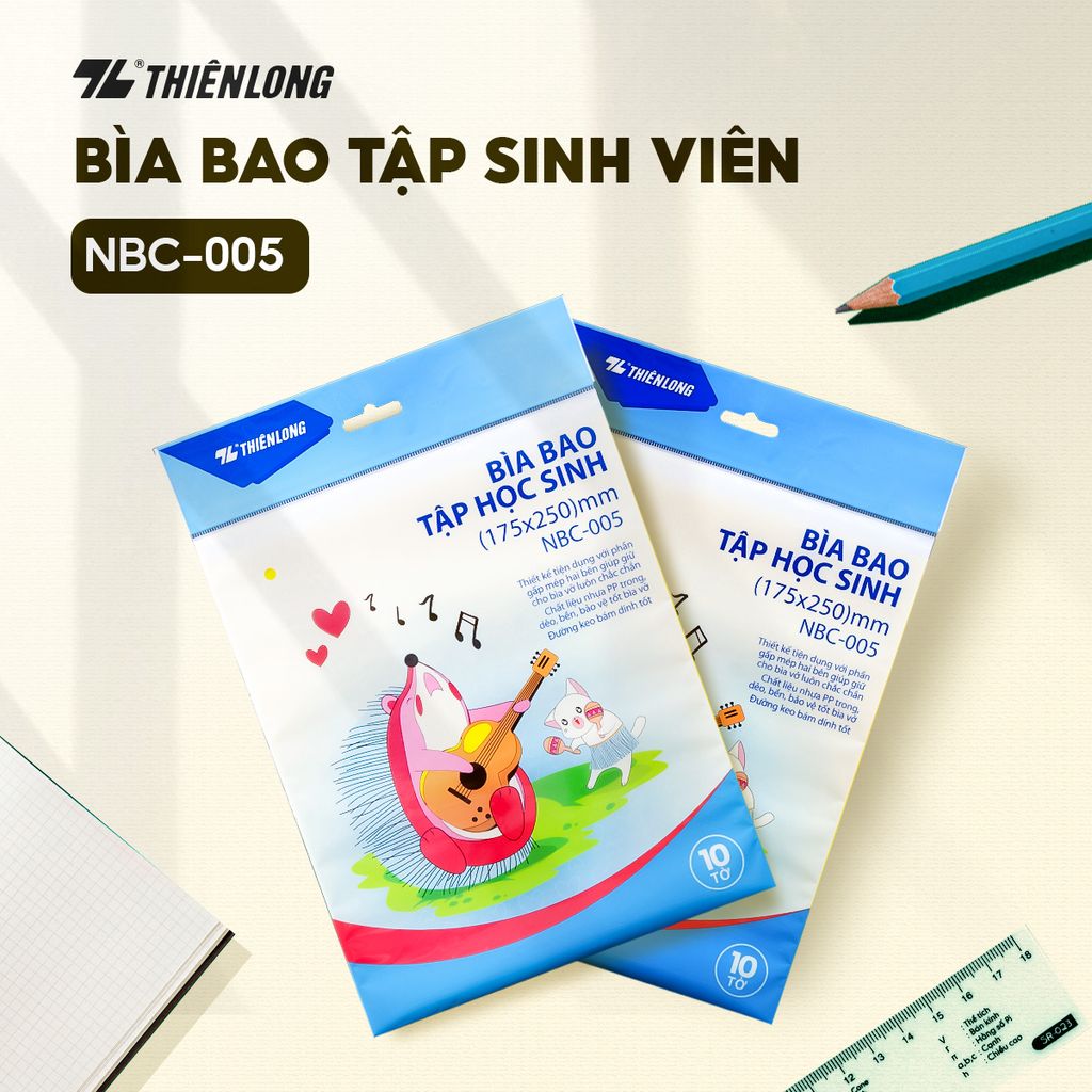 Túi 10 Bìa bao Tập sinh viên Thiên Long NBC-005