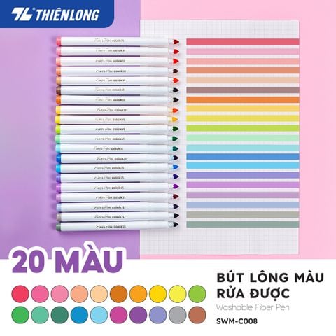Bút lông màu Fiber Pen Thiên Long Colokit - Có thể rửa được- Combo 40/56/76/96 cây