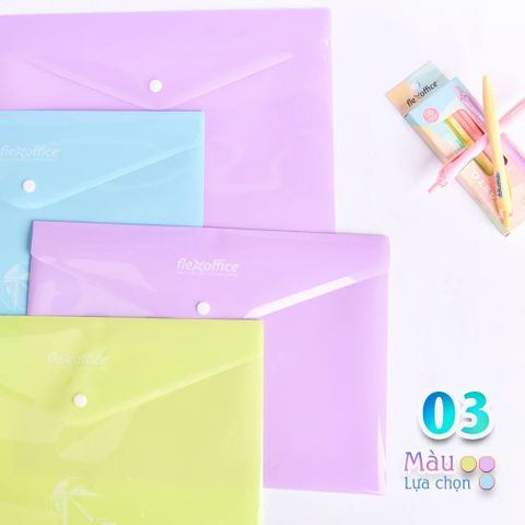 Bìa nút Pazto màu Pastel A4 Thiên Long Flexoffice FO-CBF009