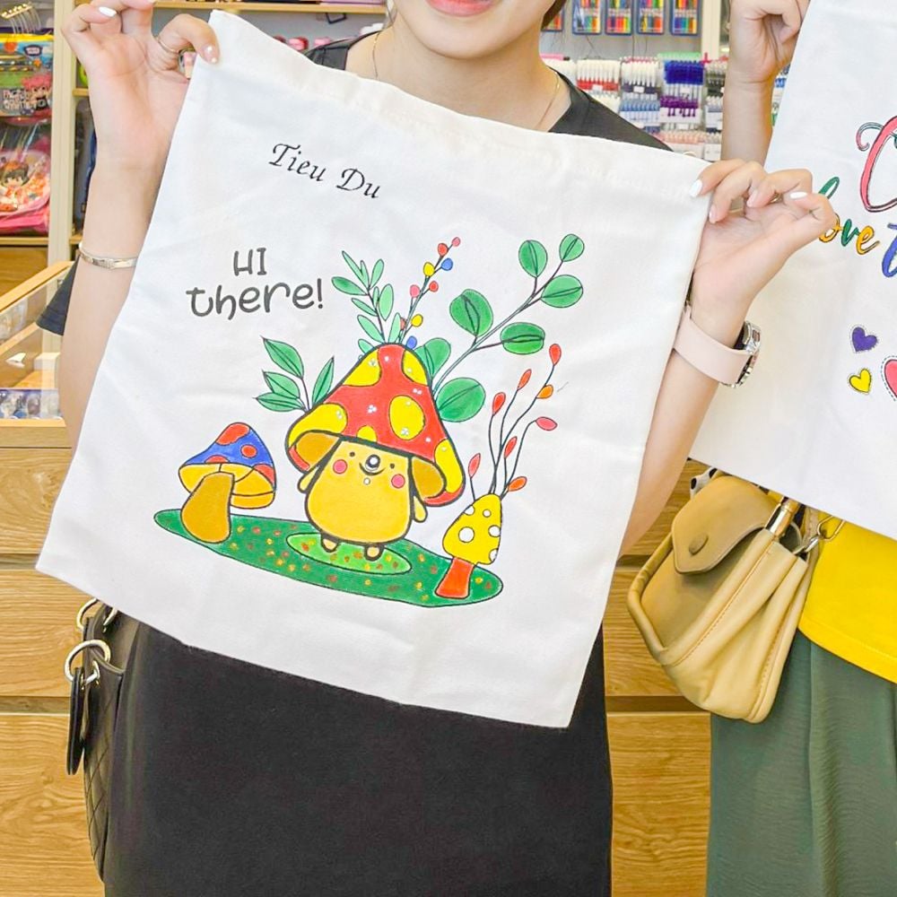 Túi Canvas trắng 38x34.5cm Think Tote