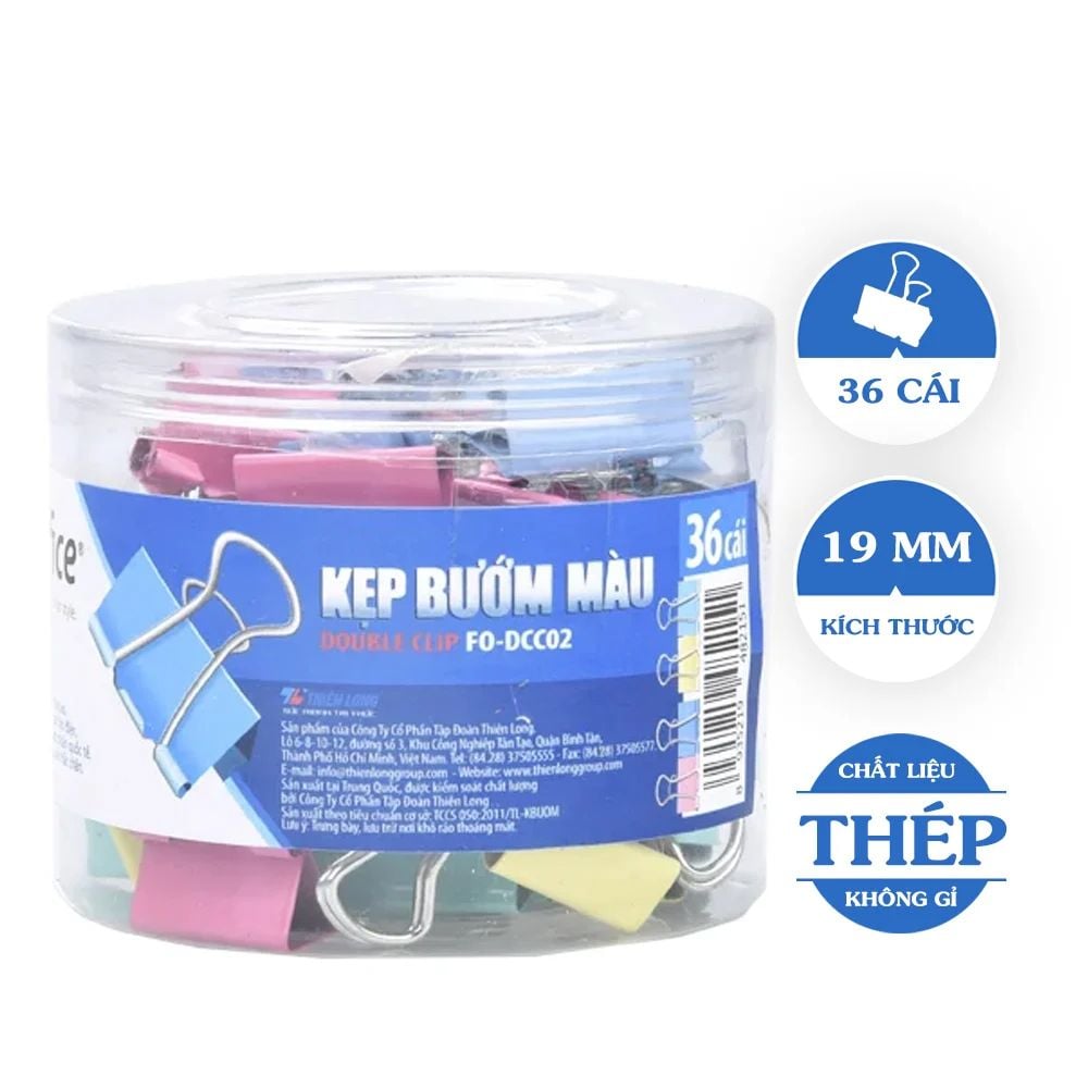 Kẹp bướm màu Flexoffice 32mm FO-DCC04 (FS)