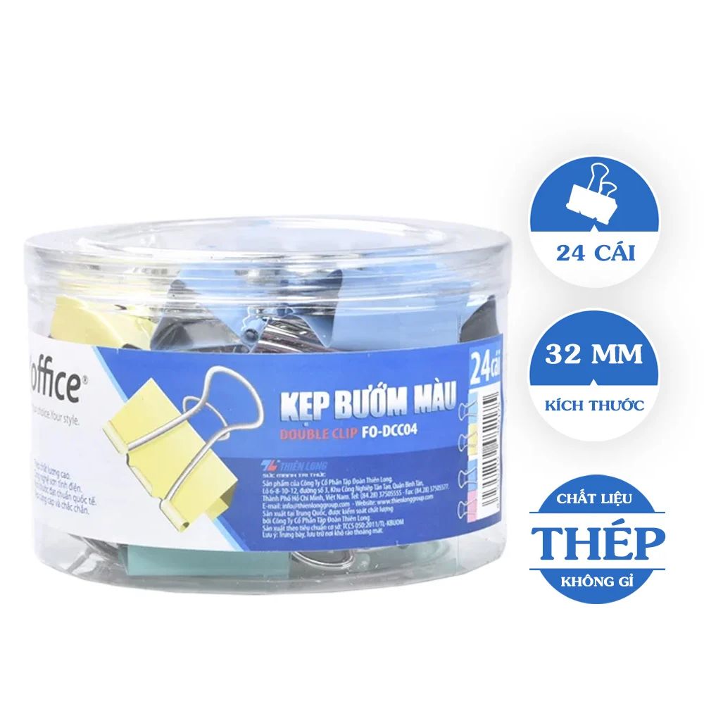 Kẹp bướm màu Flexoffice 32mm FO-DCC04 (FS)