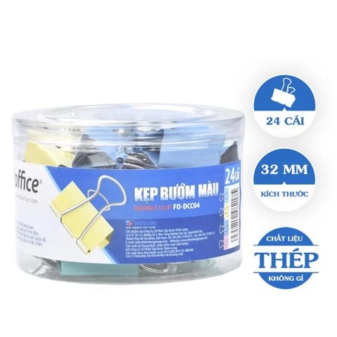 Kẹp bướm màu Flexoffice 32mm FO-DCC04 (FS)