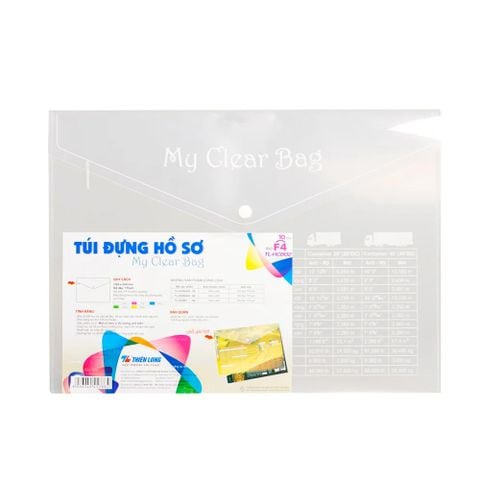 Bìa nút F4 có in TL-HCB02 - Trong suốt