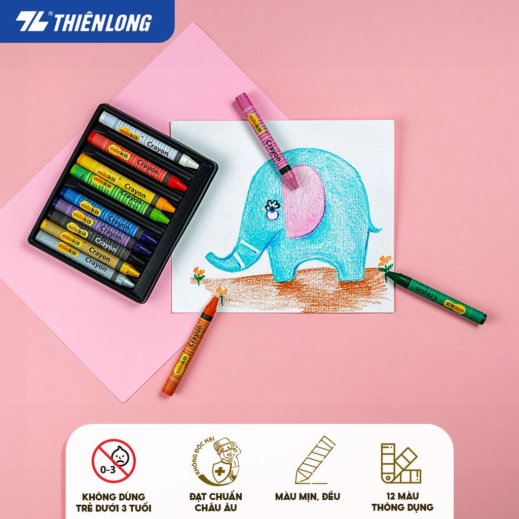 Bút sáp màu Jumbo Colokit CR-C034