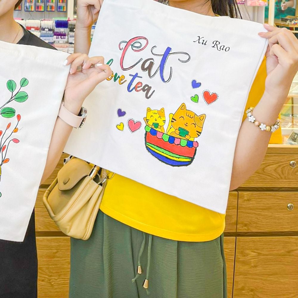 Túi Canvas trắng 38x34.5cm Think Tote